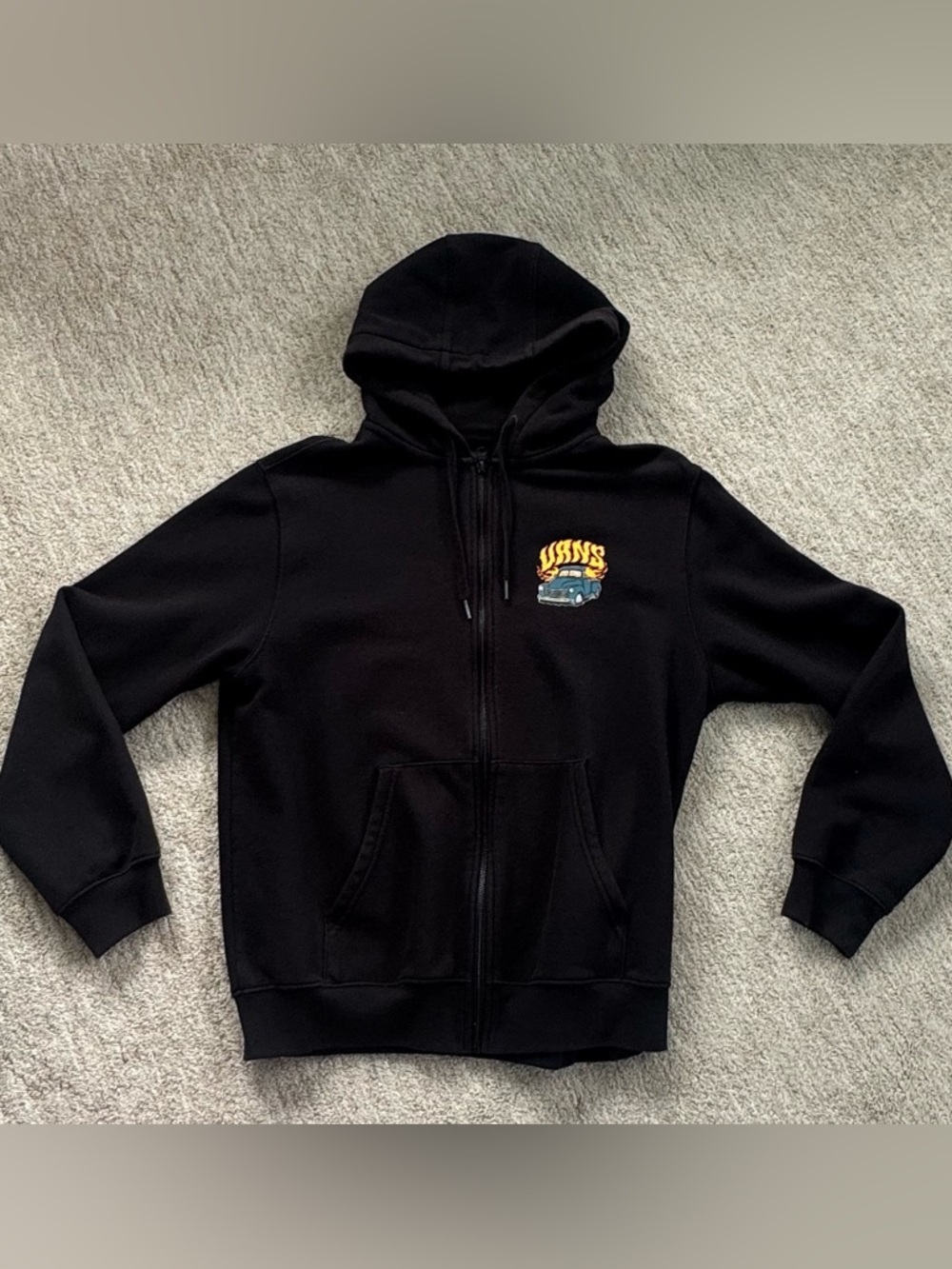 Vans Black Zip Up Hoodie Sweatshirt